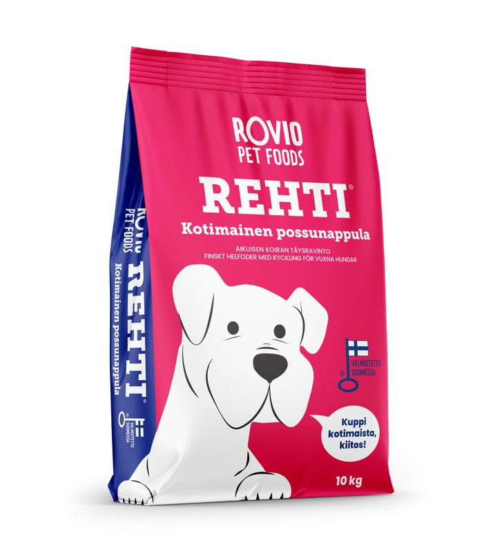 Rehti - kotimainen koiranruoka, possu - 32 x 10 kg rahti sis&auml;ltyy hintaan